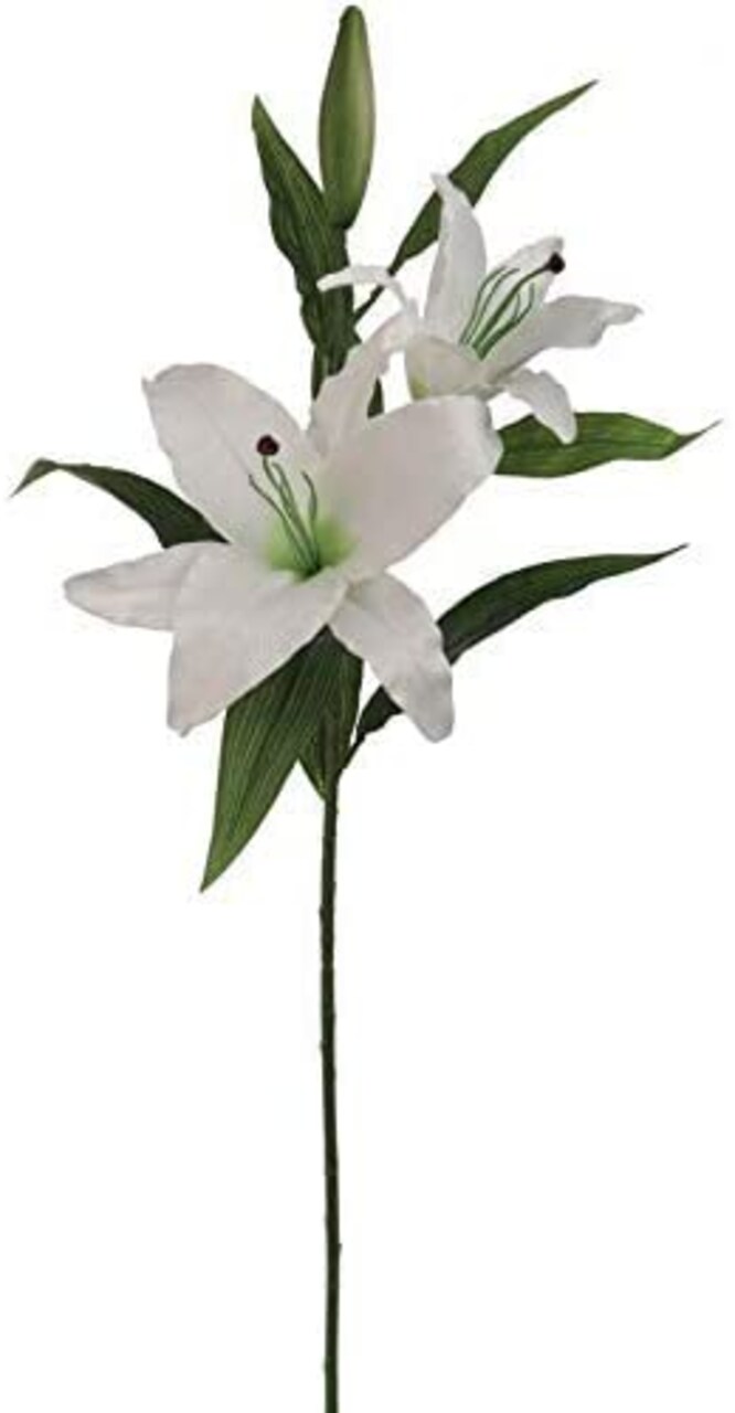 34" Artificial Casablanca Lily Stem - Realistic Silk Floral Accent for Elegant Arrangements, Floral Home by Artificial Flowers